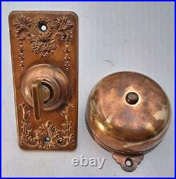 Antique Vintage Old Eastlake Victorian Twist Doorbell Turn Door Bell Ringer Door