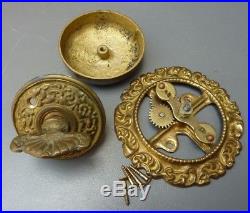 Antique / Vintage Old Victorian Brass Door Bell Ringer / Twist Key