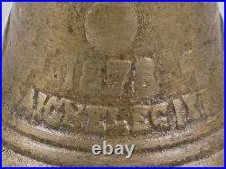 Antique Vintage Original 1878 Metal Swiss Cow Bell Chiantel Fondeur Saignelegier
