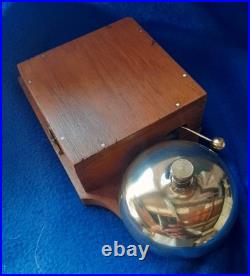Antique Vintage Original Electric Door Railway Butler Alarm Bell Wood Brass