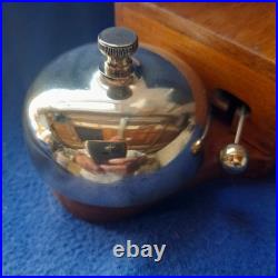 Antique Vintage Original Electric Door Railway Butler Alarm Bell Wood Brass