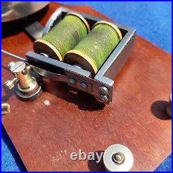 Antique Vintage Original Electric Door Railway Butler Alarm Bell Wood Brass