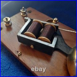 Antique Vintage Original Electric Door Railway Butler Alarm Bell Wood Brass