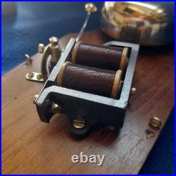 Antique Vintage Original Electric Door Railway Butler Alarm Bell Wood Brass