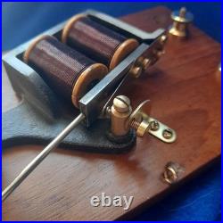 Antique Vintage Original Electric Door Railway Butler Alarm Bell Wood Brass