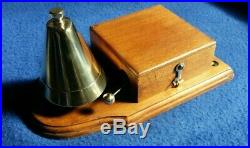 Antique Vintage Original Electric Door Railway Butler Alarm Shop Bell Wood Brass