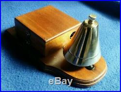 Antique Vintage Original Electric Door Railway Butler Alarm Shop Bell Wood Brass