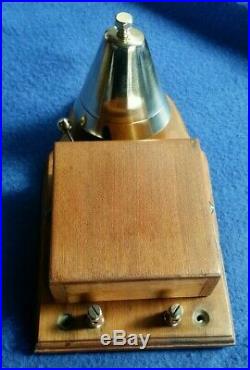 Antique Vintage Original Electric Door Railway Butler Alarm Shop Bell Wood Brass