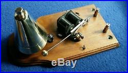 Antique Vintage Original Electric Door Railway Butler Alarm Shop Bell Wood Brass