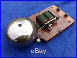 Antique Vintage Original Electric Door Railway Butler Alarm Shop Bell Wood Brass