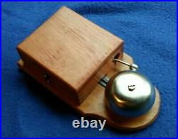Antique Vintage Original Gent Electric Door Railway Butler Alarm Bell Wood Brass