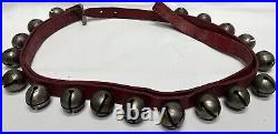 Antique/Vintage Sleigh Bells Double Leather Riveted Strap Buckle 18 Total Bells