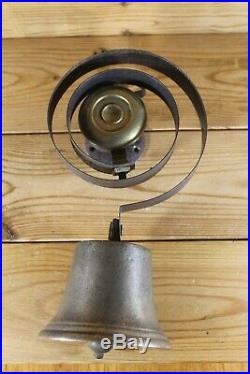 Antique Vintage Victorian Brass & Steel Servants Butlers Shop Room Bell