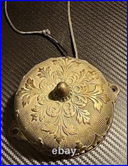 Antique Vintage Victorian Door Bell Pull Chain Brass, Cast Iron Works
