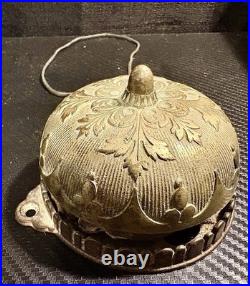 Antique Vintage Victorian Door Bell Pull Chain Brass, Cast Iron Works