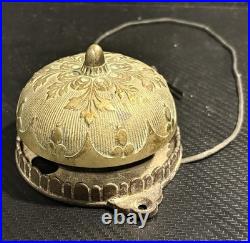 Antique Vintage Victorian Door Bell Pull Chain Brass, Cast Iron Works