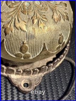 Antique Vintage Victorian Door Bell Pull Chain Brass, Cast Iron Works