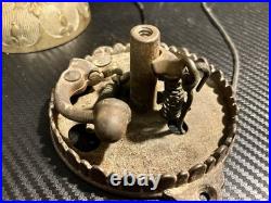 Antique Vintage Victorian Door Bell Pull Chain Brass, Cast Iron Works