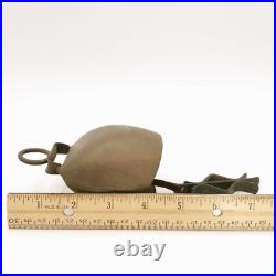 Antique Vtg Metal Cow Bell Wood Ball Farm Country