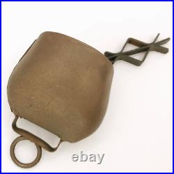 Antique Vtg Metal Cow Bell Wood Ball Farm Country