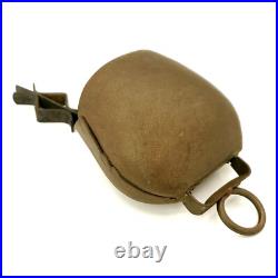 Antique Vtg Metal Cow Bell Wood Ball Farm Country