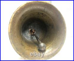 Antique W. M. Mckenna Air Raid All Clear Turned Brass Bell 10 4LBS M. W. 53TB