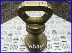Antique W & T Avery Brass 14 Lb Bell Weight 9 Long 4.5 Wide Cast In B'ham Uk