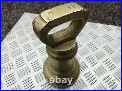 Antique W & T Avery Brass 14 Lb Bell Weight 9 Long 4.5 Wide Cast In B'ham Uk