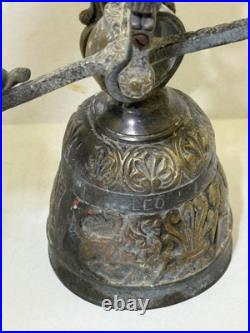 Antique Wall Mount Brass Bell for Door GARGOYLE / ANGEL w Louisiana Provenance
