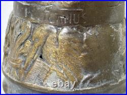 Antique Wall Mount Brass Bell for Door GARGOYLE / ANGEL w Louisiana Provenance