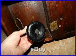 Antique Wesco Crank Wall Telephone Wood Box Public Phone Nashville Brass Bell