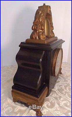 Antique William L Gilbert Curfew Bell Brass Mantel Clock. Working