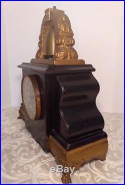 Antique William L Gilbert Curfew Bell Brass Mantel Clock. Working