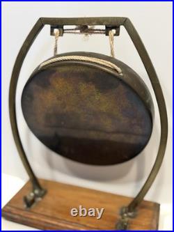 Antique William Tonks & Son Brass Tabletop Dinner Gong Missing Striker