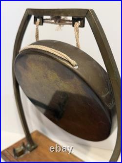 Antique William Tonks & Son Brass Tabletop Dinner Gong Missing Striker