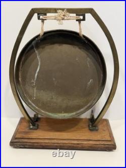 Antique William Tonks & Son Brass Tabletop Dinner Gong Missing Striker