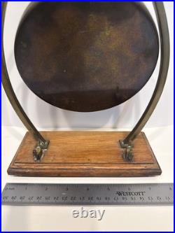 Antique William Tonks & Son Brass Tabletop Dinner Gong Missing Striker