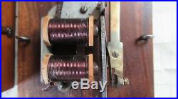 Antique Wood & Brass Electric Doorbell 3 -6 volts (butlers maid door bell)