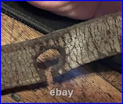 Antique Worn Leather Horse Strap with 23 #2 Decorated Brass Sleigh Bells