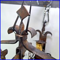 Antique Wrought Iron Brass Figural Wall Door Bell European Architectural Salvage