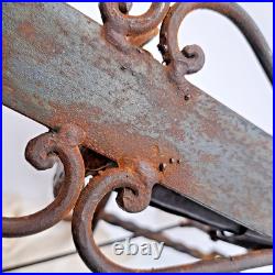 Antique Wrought Iron Brass Figural Wall Door Bell European Architectural Salvage