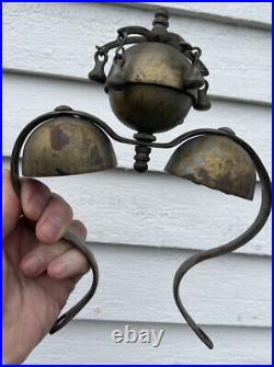 Antique beautiful Horse Sleigh Carriage brass bells All original Sounds Great