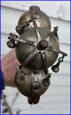 Antique beautiful Horse Sleigh Carriage brass bells All original Sounds Great