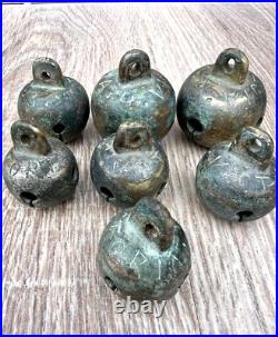 Antique bells. From old bronze With the inscription Victoria