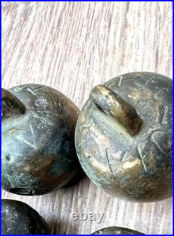 Antique bells. From old bronze With the inscription Victoria