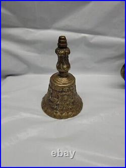 Antique brass bell O MATER DEI MEMENTO MEI O Mother Of God Remember Me # 5341