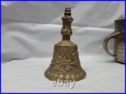 Antique brass bell O MATER DEI MEMENTO MEI O Mother Of God Remember Me # 5341