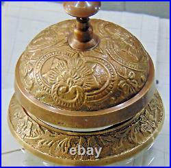 Antique brass desk bell