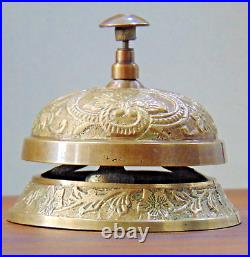 Antique brass desk bell