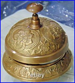 Antique brass desk bell